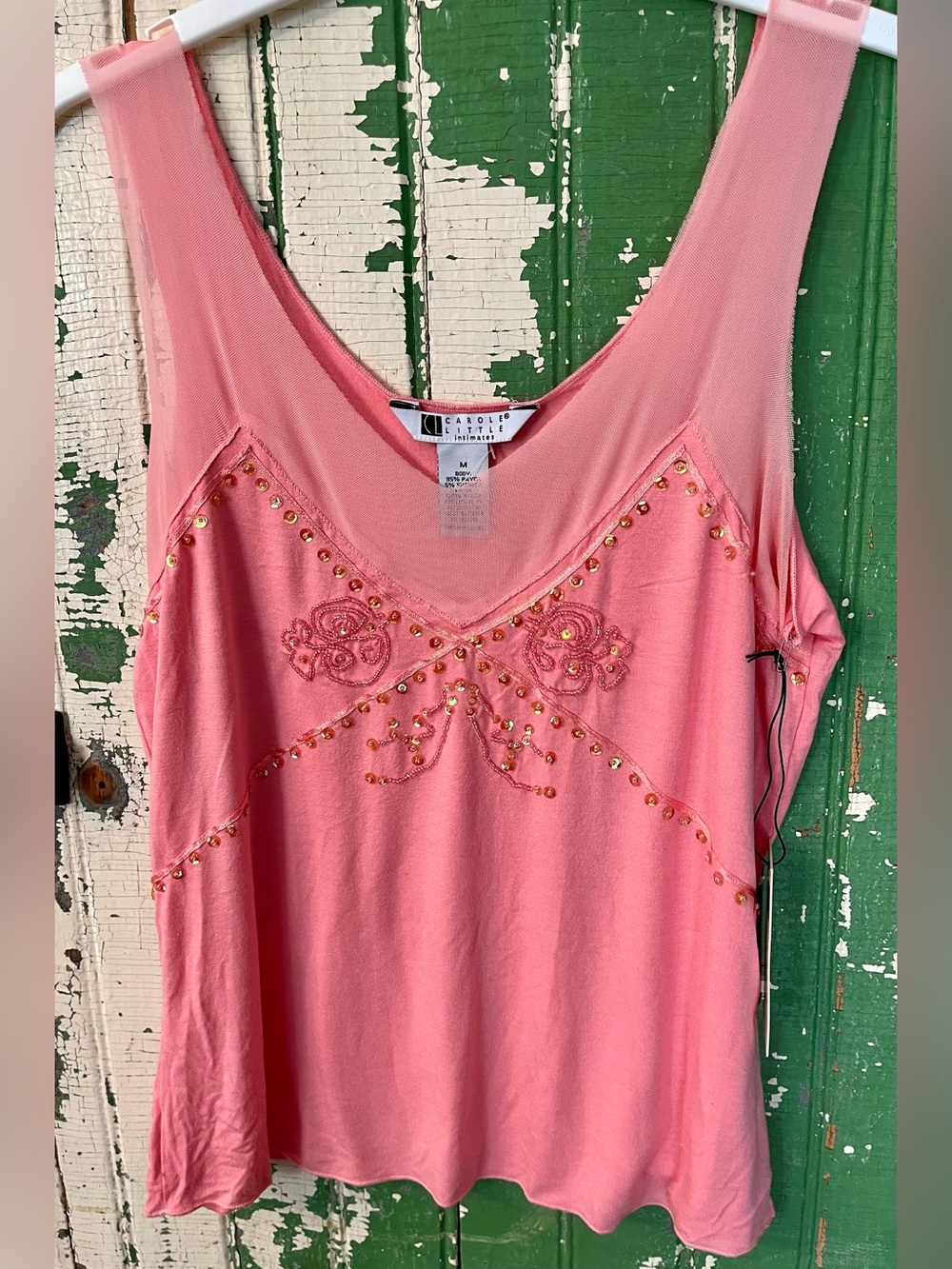 Carole Little Pink Embellished BeadedSleeveless Women's Top. Intimates Size M